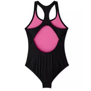 Nike 1-Pc. Juniors Racerback Swimsuit Black/ Pink